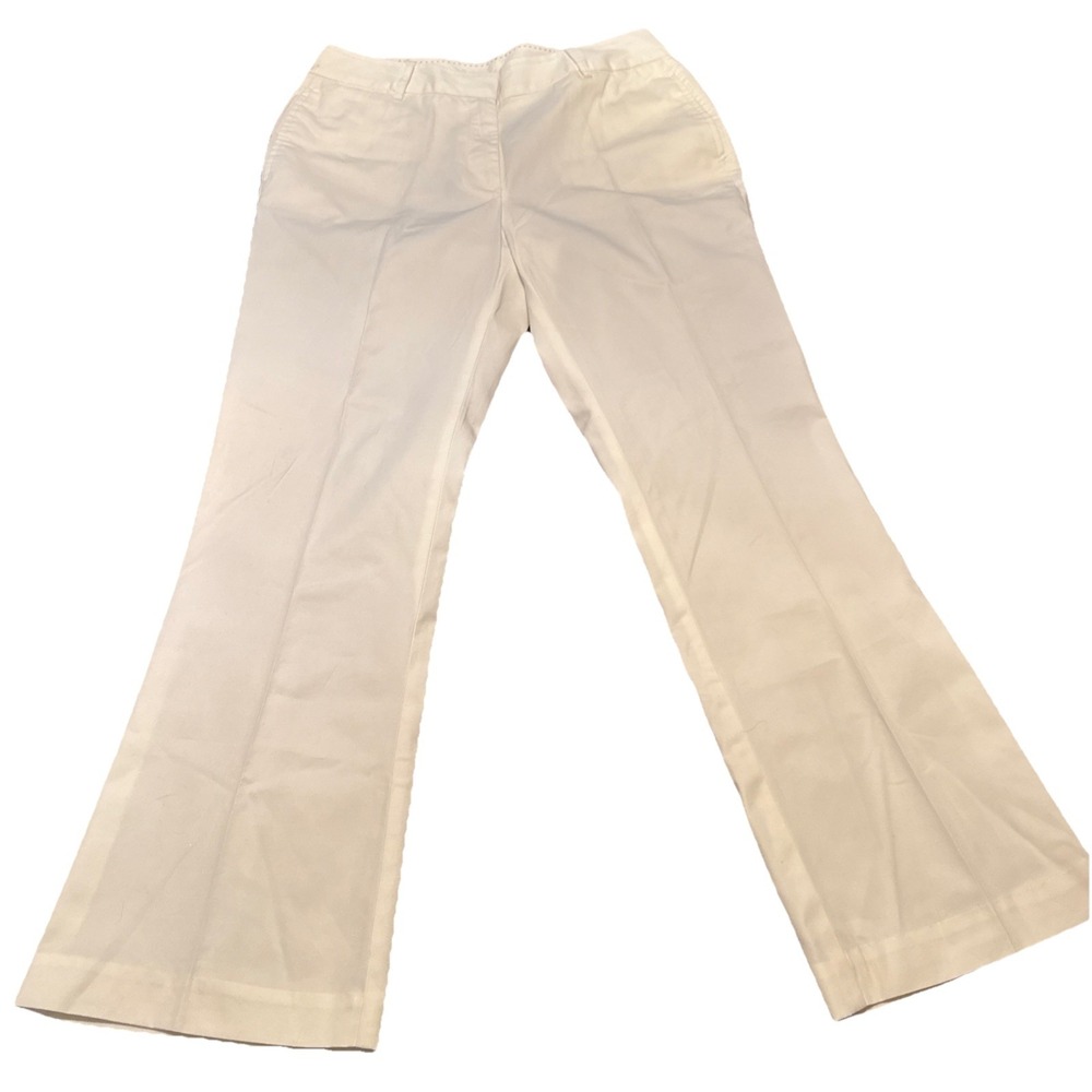 Lands' End Women's‎ Fit 2 Chinos Size 6 Beige Stretch Cotton Mid-Rise Pants